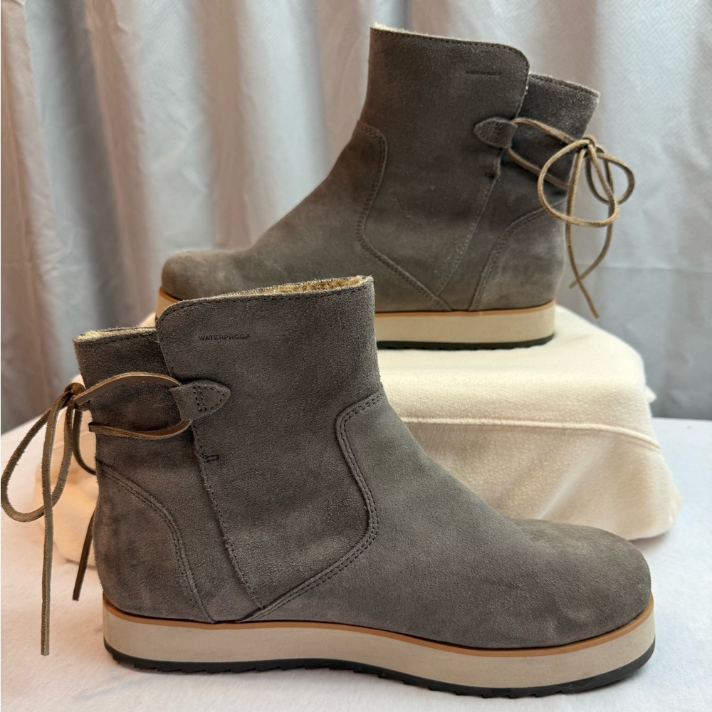 Women's Gray Suede Ankle Boots